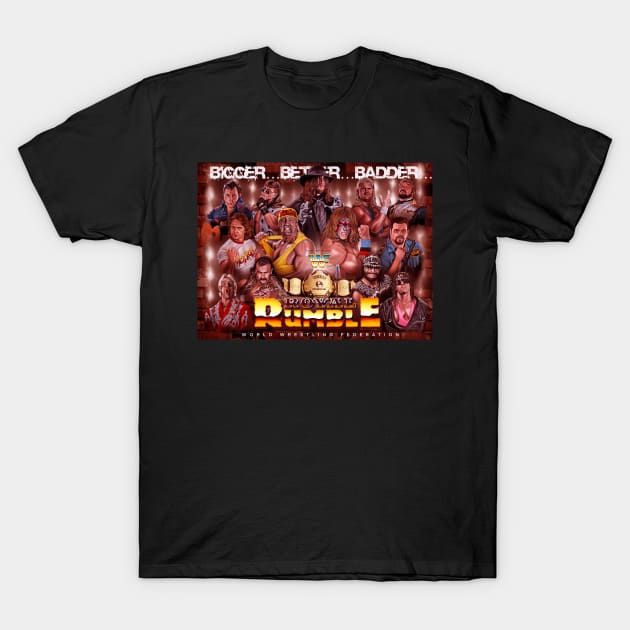 90s Wrestlers-Battle Royal T-Shirt by SAN ART STUDIO 